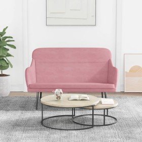 Banco de terciopelo rosa 110x76x80 cm en Bancos | Comprar online en Foru.es