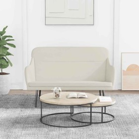 Banco de terciopelo color crema 110x76x80 cm en Bancos | Comprar online en Foru.es