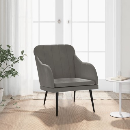 Sillón de terciopelo gris oscuro 63x76x80 cm en Sillones | Comprar online en Foru.es