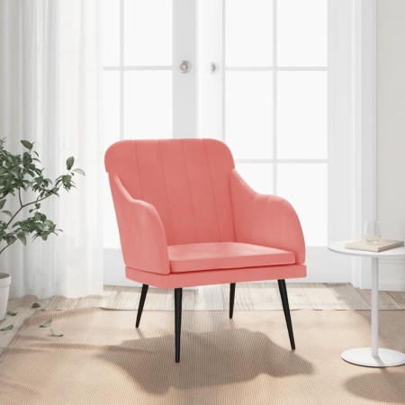 Sillón de terciopelo rosa 63x76x80 cm en Sillones | Comprar online en Foru.es