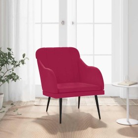 Sillón de terciopelo rojo tinto 63x76x80 cm en Sillones | Comprar online en Foru.es