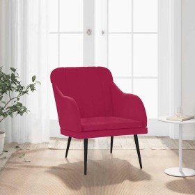 Sillón de terciopelo rojo tinto 63x76x80 cm en Sillones | Comprar online en Foru.es