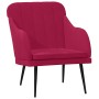 Sillón de terciopelo rojo tinto 63x76x80 cm en Sillones | Comprar online en Foru.es