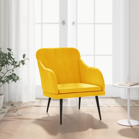 Sillón de terciopelo amarillo 63x76x80 cm en Sillones | Comprar online en Foru.es