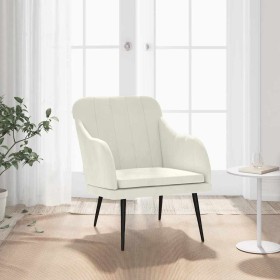 Sillón de terciopelo color crema 63x76x80 cm en Sillones | Comprar online en Foru.es