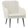 Sillón de terciopelo color crema 63x76x80 cm en Sillones | Comprar online en Foru.es