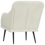 Sillón de terciopelo color crema 63x76x80 cm en Sillones | Comprar online en Foru.es