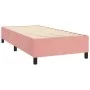 Box spring bed with mattress and LED pink velvet 90x190 cm by vidaXL, Beds and slatted bases - Ref: Foro24-3136280, Price: 35...