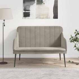 Banco de terciopelo gris claro 110x76x80 cm en Bancos | Comprar online en Foru.es