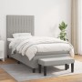 Cama box spring con colchón tela gris claro 90x200 cm de vidaXL, Camas y somieres - Ref: Foro24-3136725, Precio: 369,51 €, De...