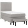 Cama box spring con colchón tela gris claro 90x200 cm de vidaXL, Camas y somieres - Ref: Foro24-3136725, Precio: 369,51 €, De...