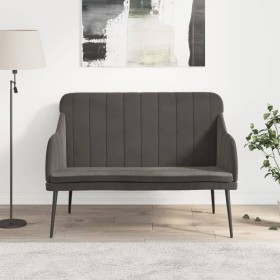 Banco de terciopelo gris oscuro 110x76x80 cm en Bancos | Comprar online en Foru.es