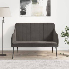 Banco de terciopelo gris oscuro 110x76x80 cm en Bancos | Comprar online en Foru.es