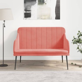 Banco de terciopelo rosa 110x76x80 cm en Bancos | Comprar online en Foru.es