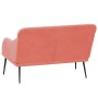 Banco de terciopelo rosa 110x76x80 cm en Bancos | Comprar online en Foru.es