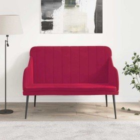 Banco de terciopelo rojo vino tinto 110x76x80 cm en Bancos | Comprar online en Foru.es
