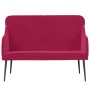 Banco de terciopelo rojo vino tinto 110x76x80 cm en Bancos | Comprar online en Foru.es