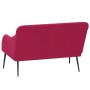 Banco de terciopelo rojo vino tinto 110x76x80 cm en Bancos | Comprar online en Foru.es