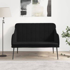 Banco de terciopelo negro 110x76x80 cm en Bancos | Comprar online en Foru.es