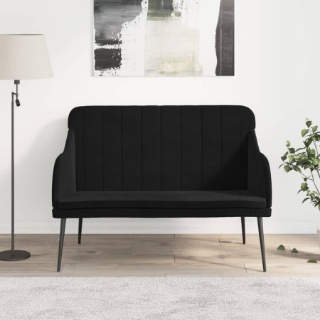 Banco de terciopelo negro 110x76x80 cm en Bancos | Comprar online en Foru.es