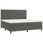 Cama box spring colchón y LED terciopelo gris oscuro 200x200 cm de vidaXL, Camas y somieres - Ref: Foro24-3136264, Precio: 62...