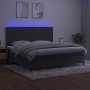 Cama box spring colchón y LED terciopelo gris oscuro 200x200 cm de vidaXL, Camas y somieres - Ref: Foro24-3136264, Precio: 62...