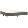 Box spring bed with mattress and LED dark gray velvet 200x200 cm by vidaXL, Beds and slatted bases - Ref: Foro24-3136264, Pri...