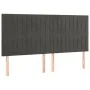 Box spring bed with mattress and LED dark gray velvet 200x200 cm by vidaXL, Beds and slatted bases - Ref: Foro24-3136264, Pri...