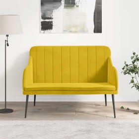 Banco de terciopelo amarillo 110x76x80 cm en Bancos | Comprar online en Foru.es