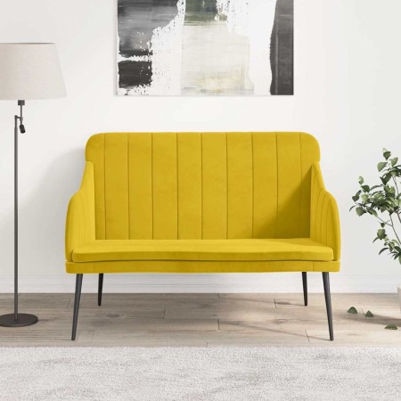 Banco de terciopelo amarillo 110x76x80 cm en Bancos | Comprar online en Foru.es