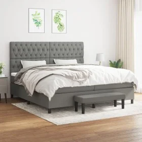 Cama box spring con colchón tela gris oscuro 200x200 cm de vidaXL, Camas y somieres - Ref: Foro24-3136862, Precio: 762,58 €, ...