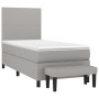 Cama box spring con colchón tela gris claro 90x190 cm de vidaXL, Camas y somieres - Ref: Foro24-3136397, Precio: 341,68 €, De...