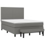 Cama box spring con colchón tela gris oscuro 140x200 cm de vidaXL, Camas y somieres - Ref: Foro24-3136438, Precio: 539,59 €, ...