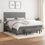 Cama box spring con colchón tela gris oscuro 160x200 cm de vidaXL, Camas y somieres - Ref: Foro24-3136446, Precio: 614,01 €, ...
