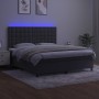 Cama box spring colchón y LED terciopelo gris oscuro 160x200 cm de vidaXL, Camas y somieres - Ref: Foro24-3136372, Precio: 54...
