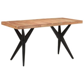 Mesa de comedor madera maciza de acacia negra 140x70x76 cm en Mesas de comedor | Comprar online en Foru.es