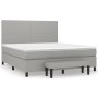 Cama box spring con colchón tela gris claro 160x200 cm de vidaXL, Camas y somieres - Ref: Foro24-3136445, Precio: 594,87 €, D...