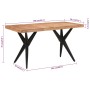 Mesa de comedor madera maciza de acacia negra 140x70x76 cm en Mesas de comedor | Comprar online en Foru.es