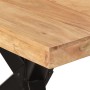 Mesa de comedor madera maciza de acacia negra 180x90x77 cm en Mesas de comedor | Comprar online en Foru.es