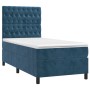 Cama box spring colchón y LED terciopelo azul oscuro 90x200 cm de vidaXL, Camas y somieres - Ref: Foro24-3136285, Precio: 383...