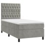 Cama box spring colchón y LED terciopelo gris claro 90x190 cm de vidaXL, Camas y somieres - Ref: Foro24-3136275, Precio: 324,...
