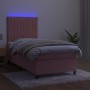 Cama box spring colchón y LED terciopelo rosa 90x200 cm de vidaXL, Camas y somieres - Ref: Foro24-3136226, Precio: 326,93 €, ...