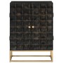 Aparador de hierro y madera maciza de mango negro 55x34x75 cm en Armarios y almacenamiento | Comprar online en Foru.es
