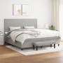 Cama box spring con colchón tela gris claro 200x200 cm de vidaXL, Camas y somieres - Ref: Foro24-3136461, Precio: 784,96 €, D...