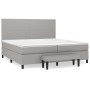 Cama box spring con colchón tela gris claro 200x200 cm de vidaXL, Camas y somieres - Ref: Foro24-3136461, Precio: 784,96 €, D...