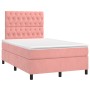 Cama box spring colchón y LED terciopelo rosa 120x200 cm de vidaXL, Camas y somieres - Ref: Foro24-3136298, Precio: 457,31 €,...