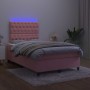 Cama box spring colchón y LED terciopelo rosa 120x200 cm de vidaXL, Camas y somieres - Ref: Foro24-3136298, Precio: 457,31 €,...