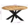 Mesa de comedor madera maciza de mango sin tratar Ø150x76 cm en Mesas de comedor | Comprar online en Foru.es