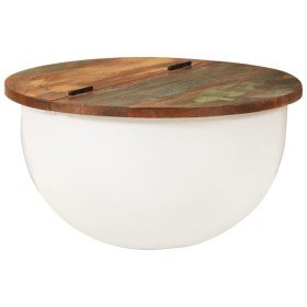 Mesa de centro de madera maciza reciclada blanca 50x27 cm en Mesas de centro | Comprar online en Foru.es