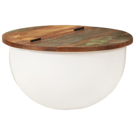 Mesa de centro de madera maciza reciclada blanca 50x27 cm en Mesas de centro | Comprar online en Foru.es
